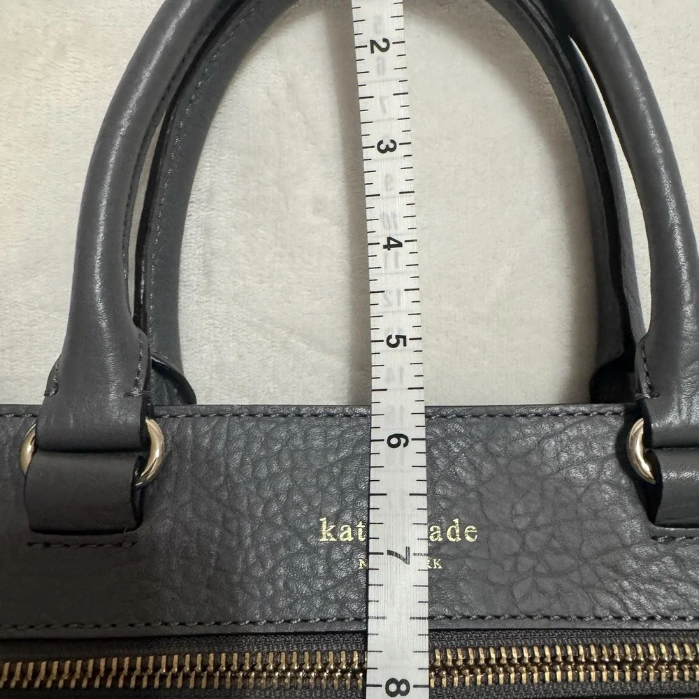 Kate Spade New York Gray Leather Satchel Crossbody Bag Perforated Purse